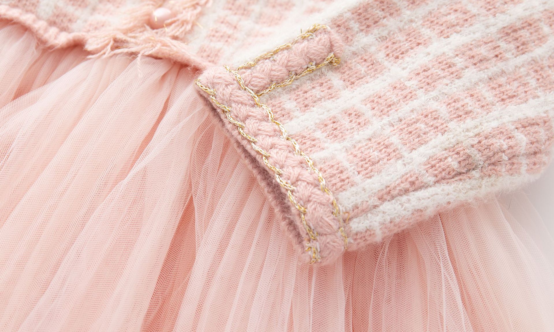 1-3 Years Old Baby Girl'S Hundred Knitting Powder Small Fragrant Wind Sarong