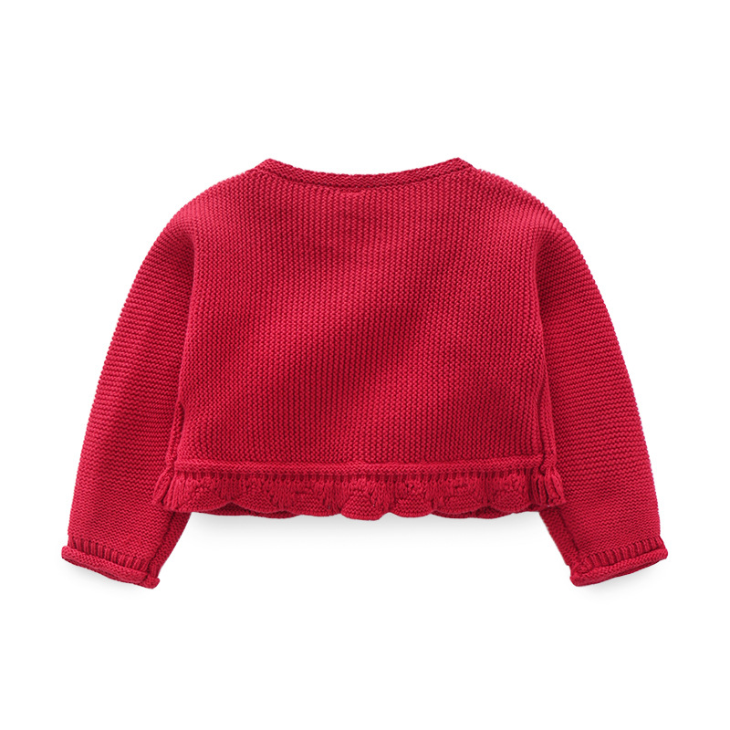 Blue Star Dress Skirt + Red Knitted Lace Cardigan Sweater