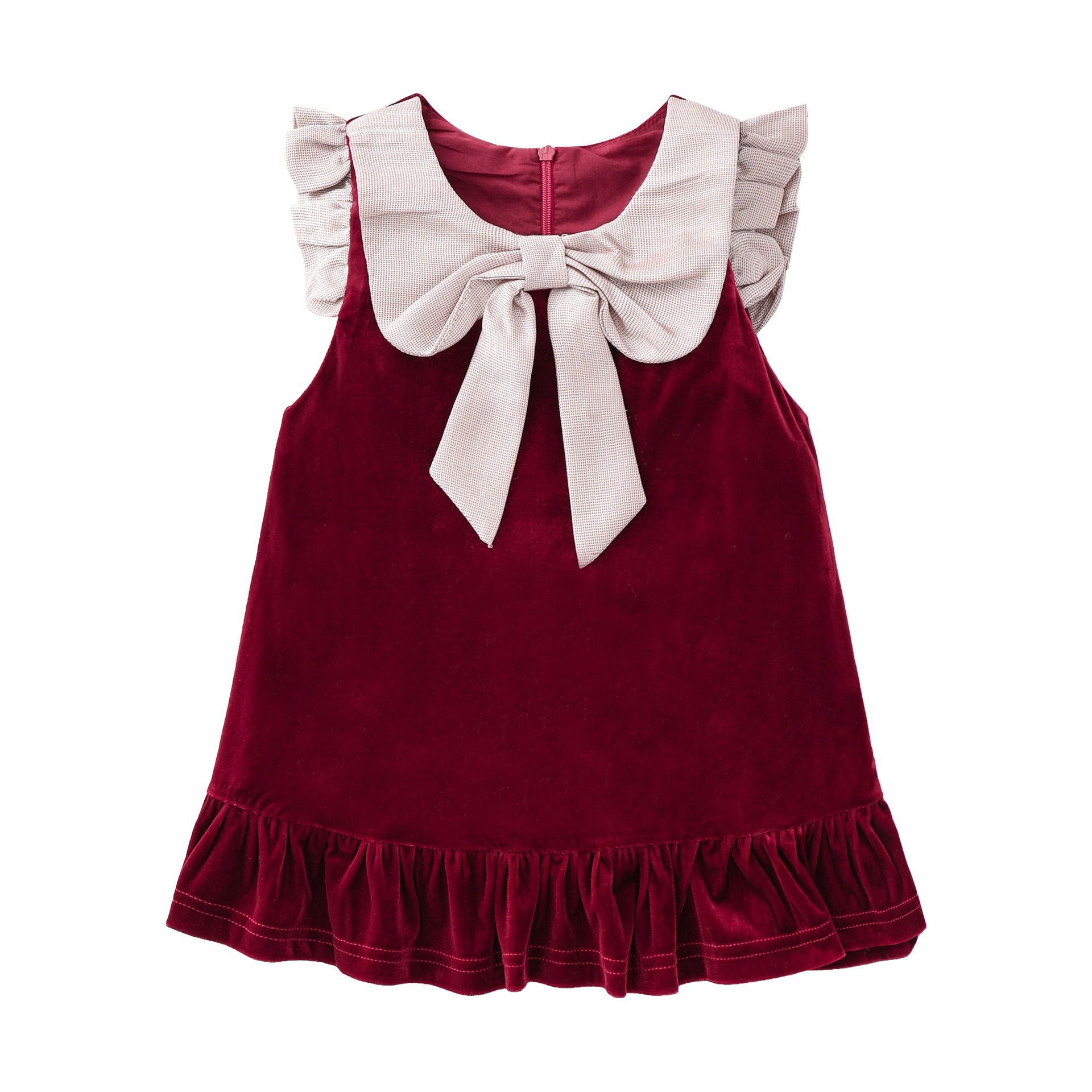 Deep Red Gold Velvet Tank Dress