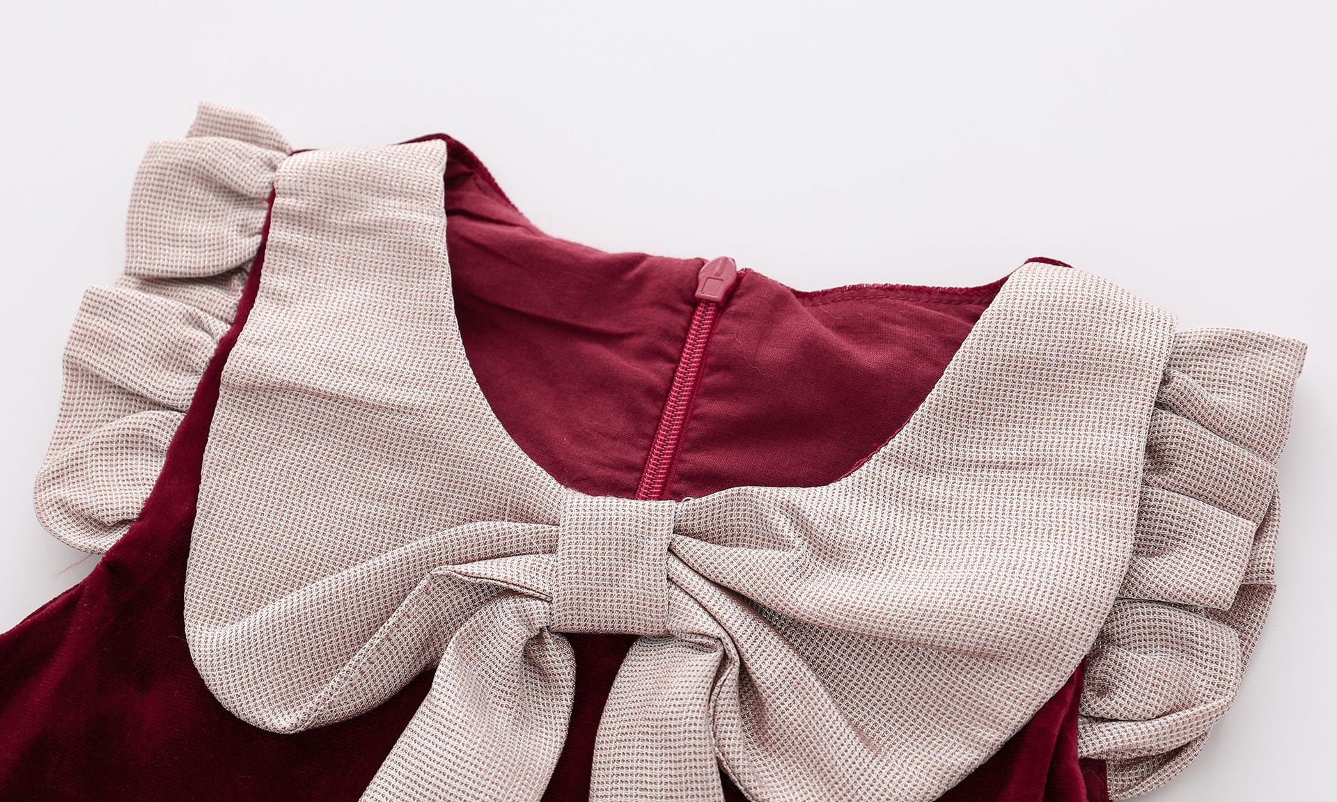 Deep Red Gold Velvet Tank Dress