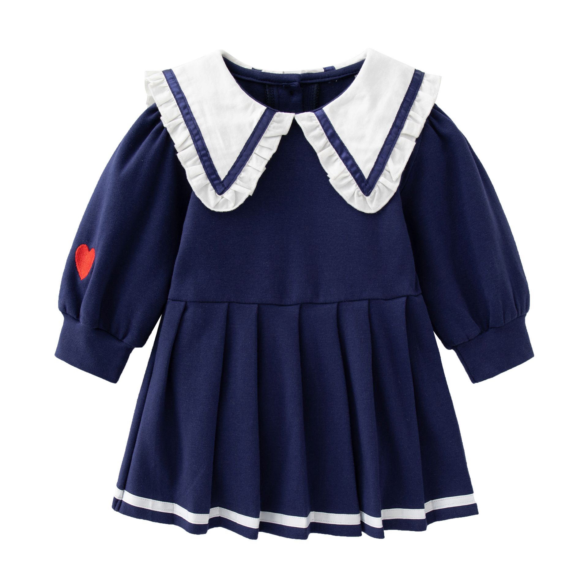Deep Treasure Blue Lovely College Style Pleated Skirt