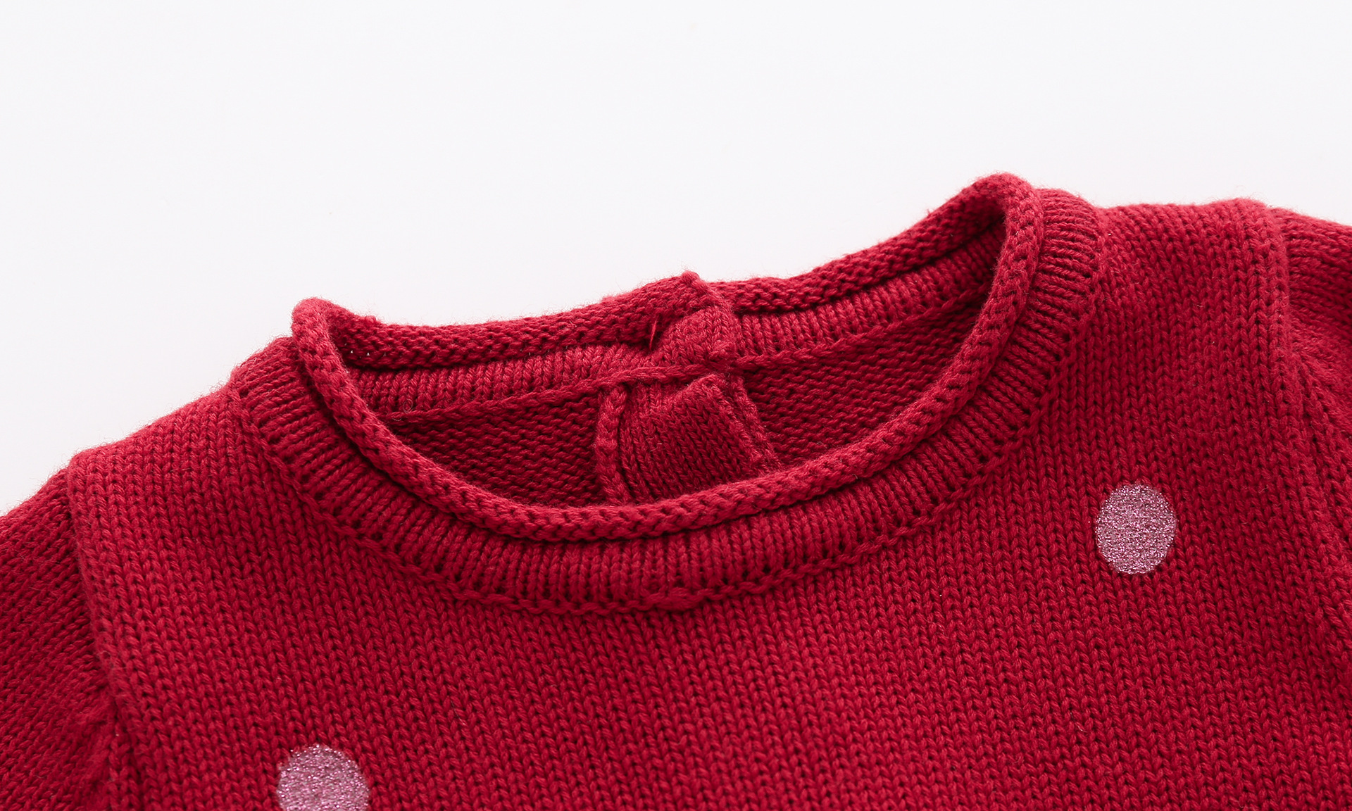 Deep Red Polka Dot Knit Dress