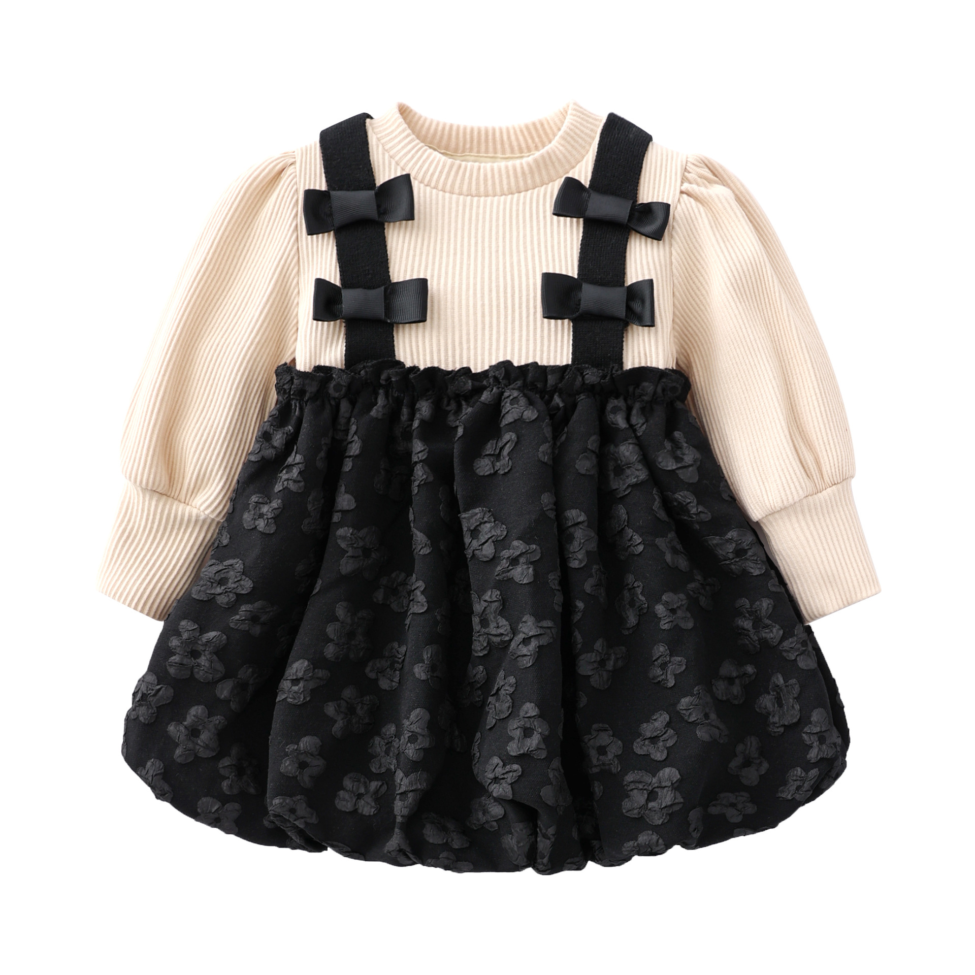 Long-Sleeved Straps Cute Lantern Dress