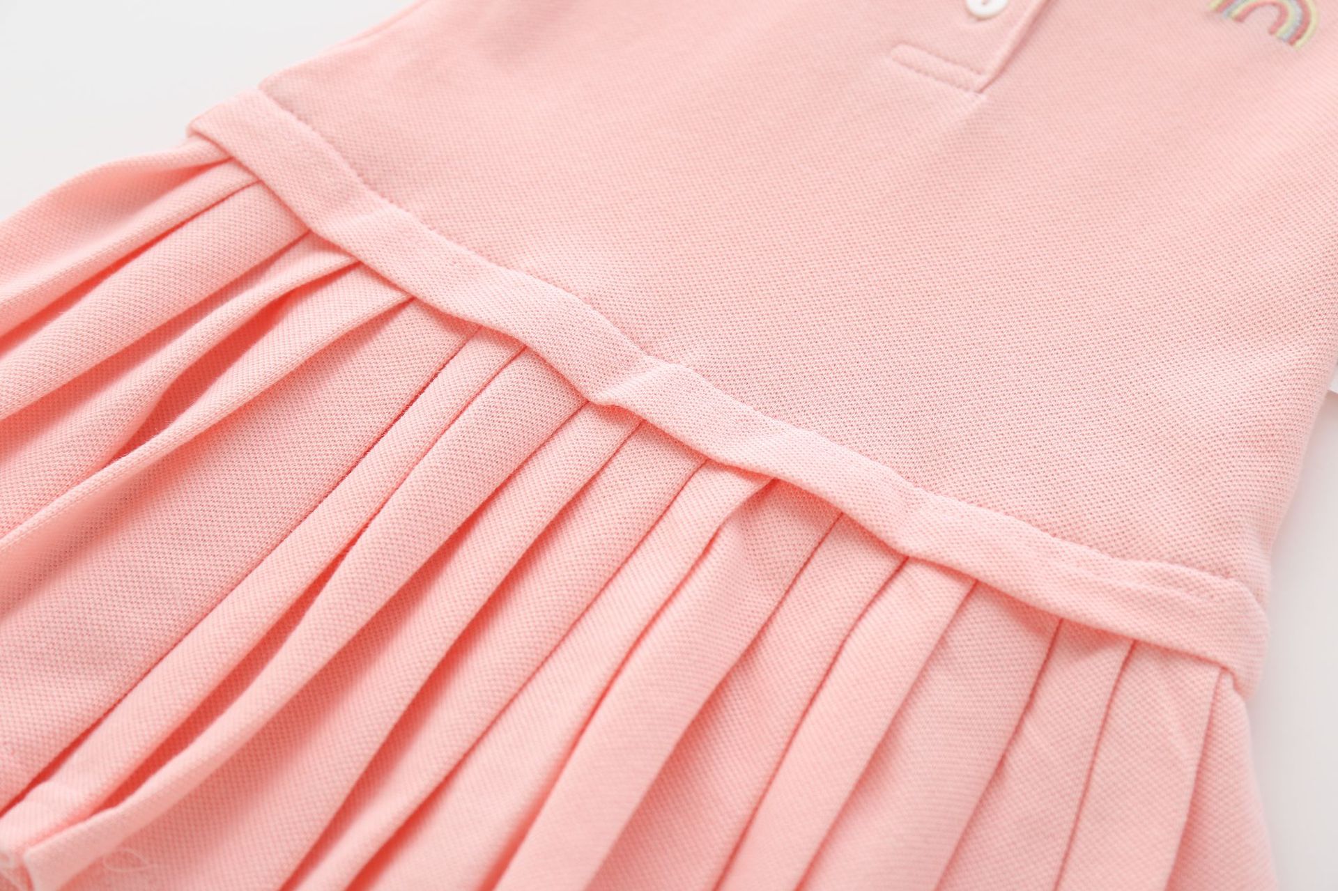 Pink Beaded Cotton Sports Wind Skirt