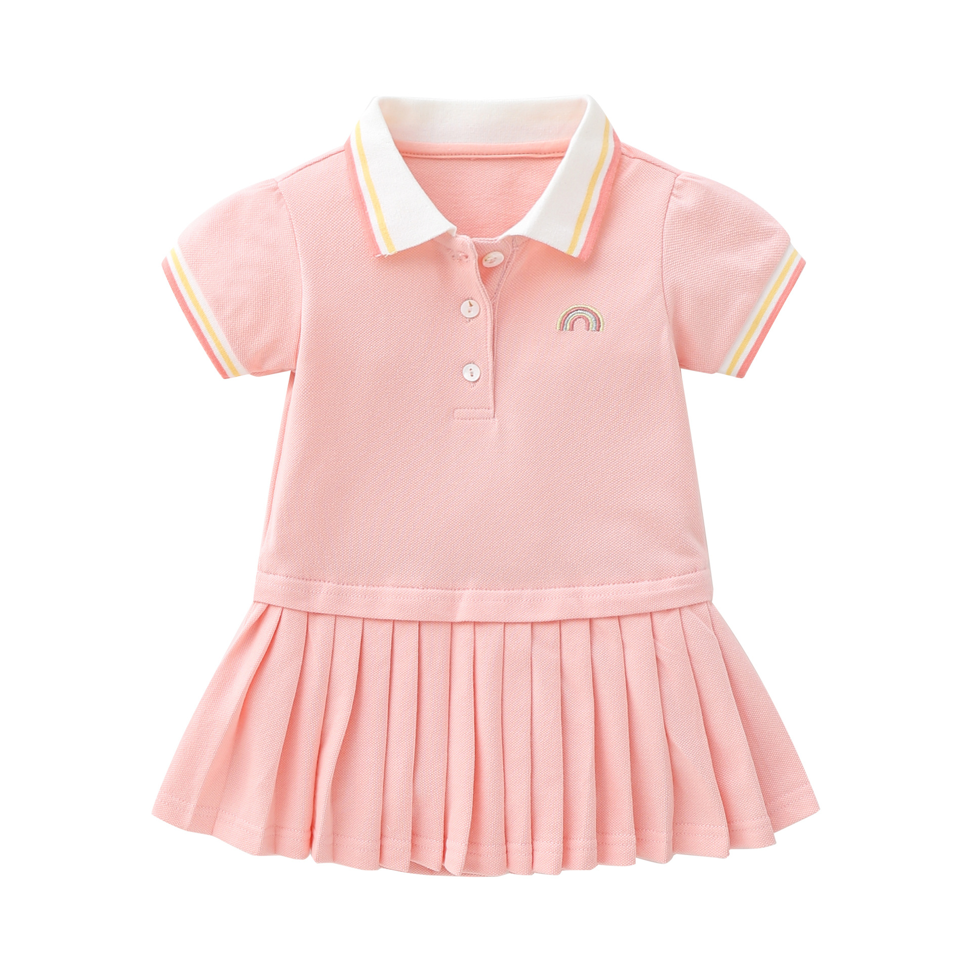 Pink Beaded Cotton Sports Wind Skirt