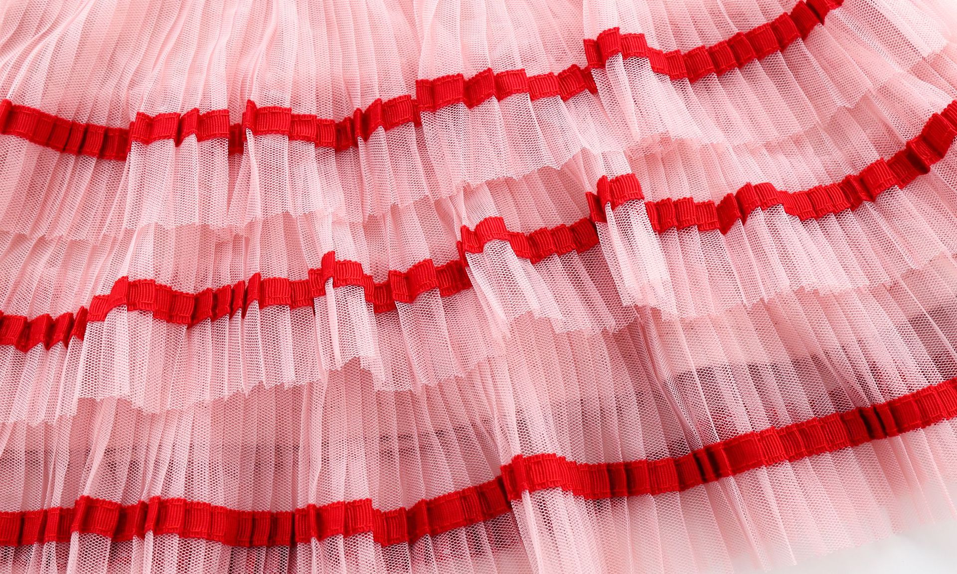 Pink Bow Cotton Short-Sleeved Pleated Dress