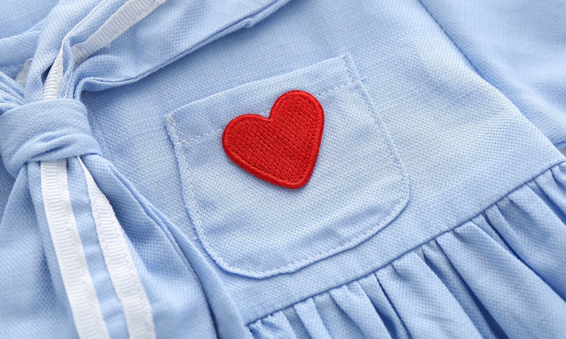 Red Love College Style Blue Dress