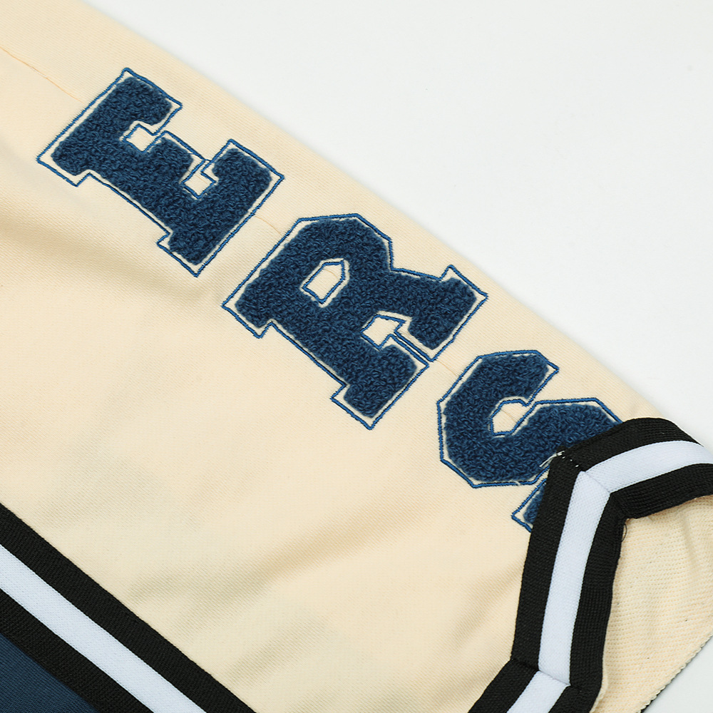 Collision Splicing Letter Embroidery Loose Shorts