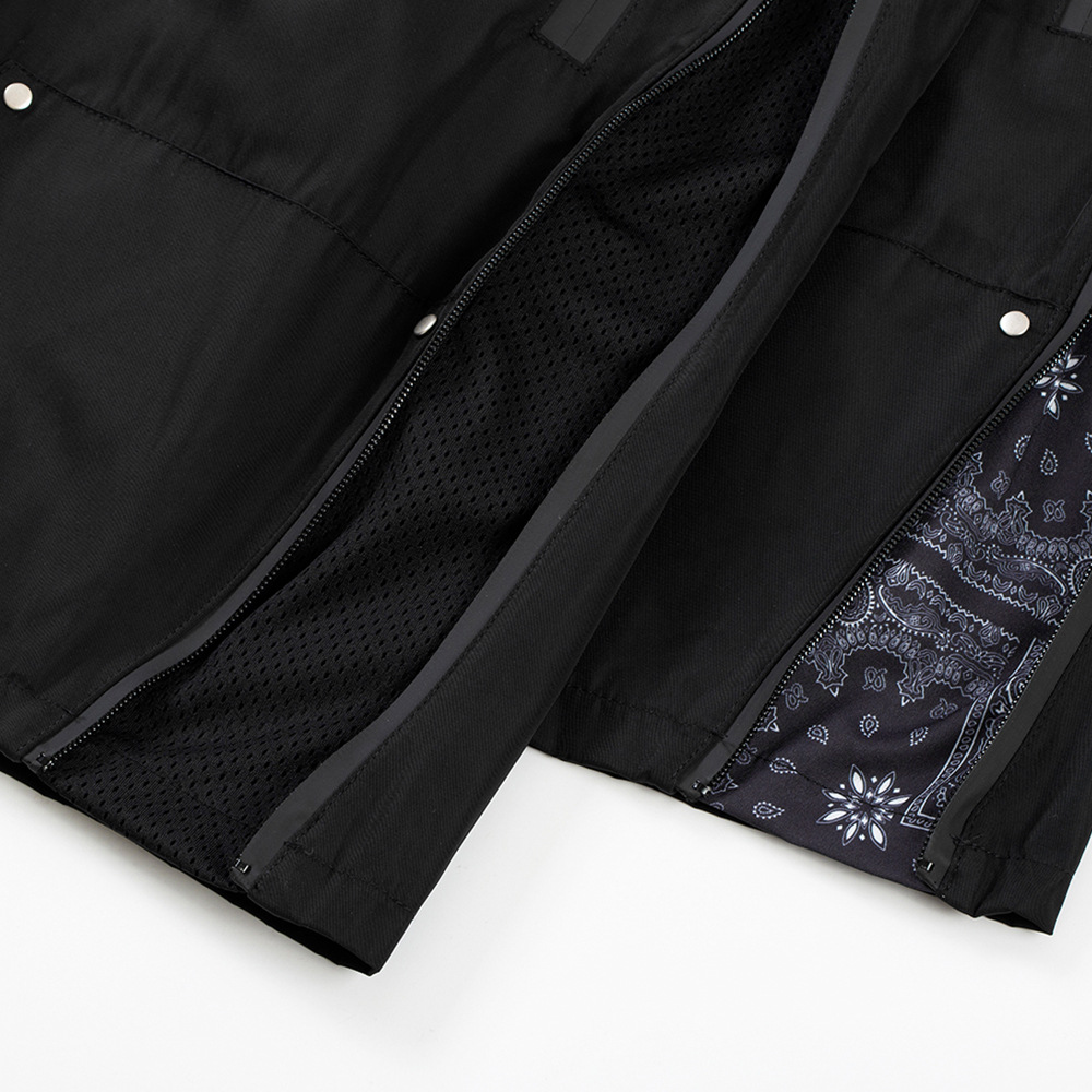 Functional Style Work Shorts With Zip Patchwork Pockets
