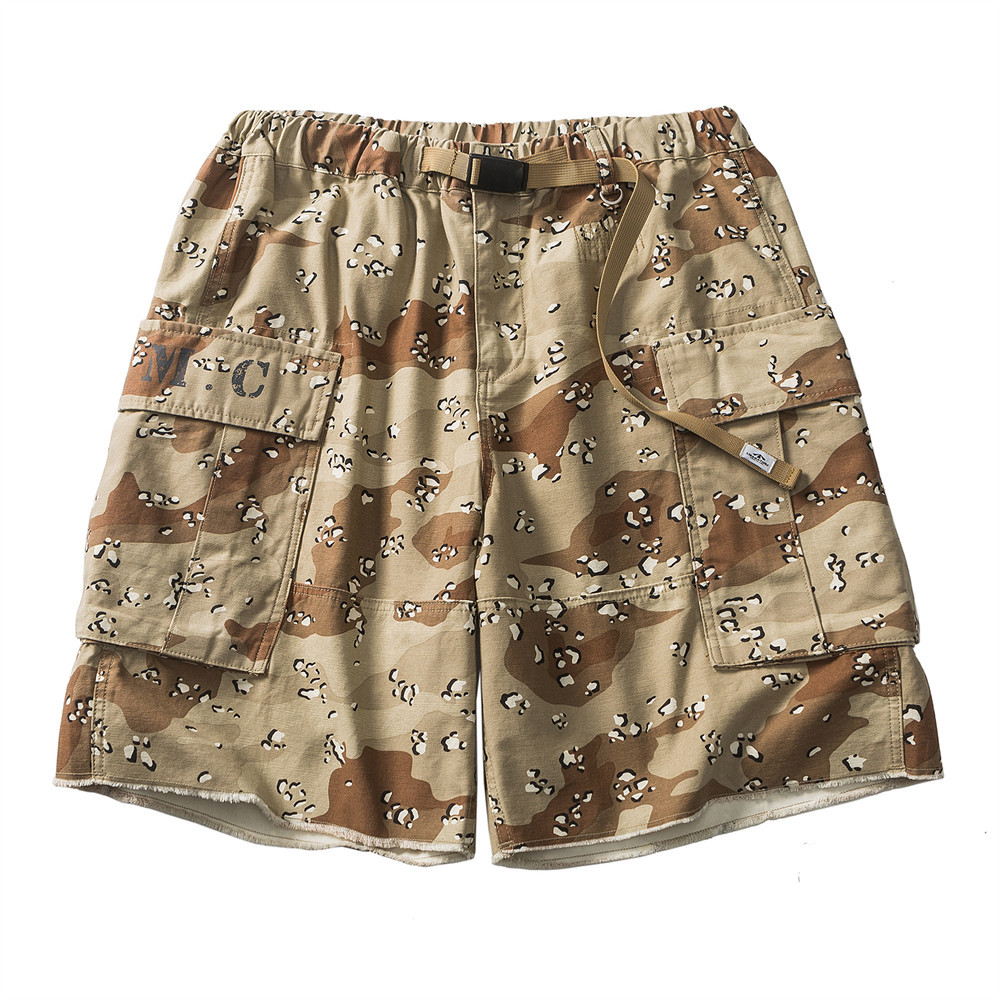 Heavy Work Fur Trim Camouflage Shorts For Men