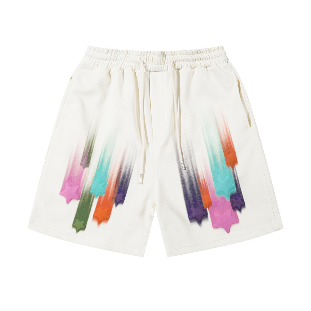 High Street Niche Colourful Pentagram Graffiti Casual Shorts