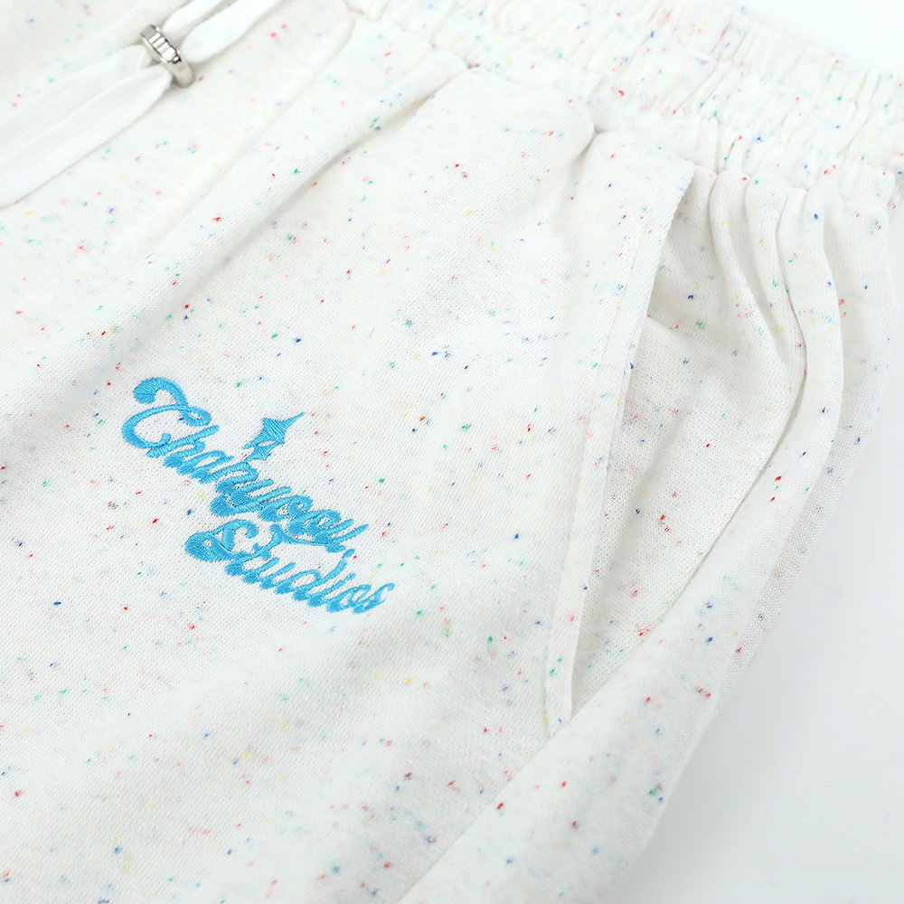 Letter Embroidered Drawstring Elasticated Waist Shorts