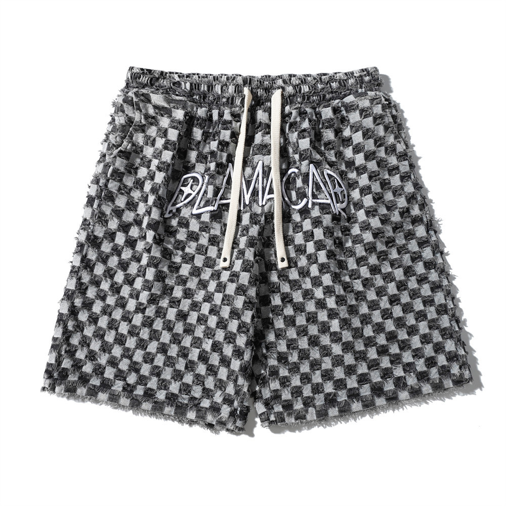 Letter Embroidery Jacquard Cat Whiskers Shorts