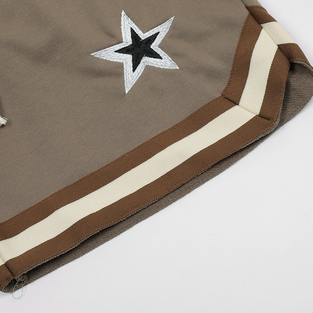 Letter Embroidery Stitching Sports Shorts