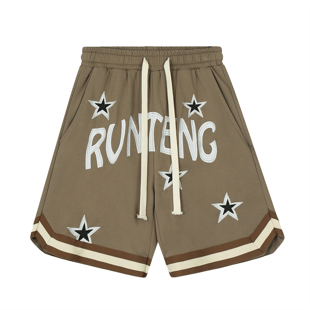Letter Embroidery Stitching Sports Shorts