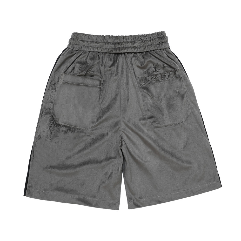 Letter Expression Embroidered Elastic Waist Shorts