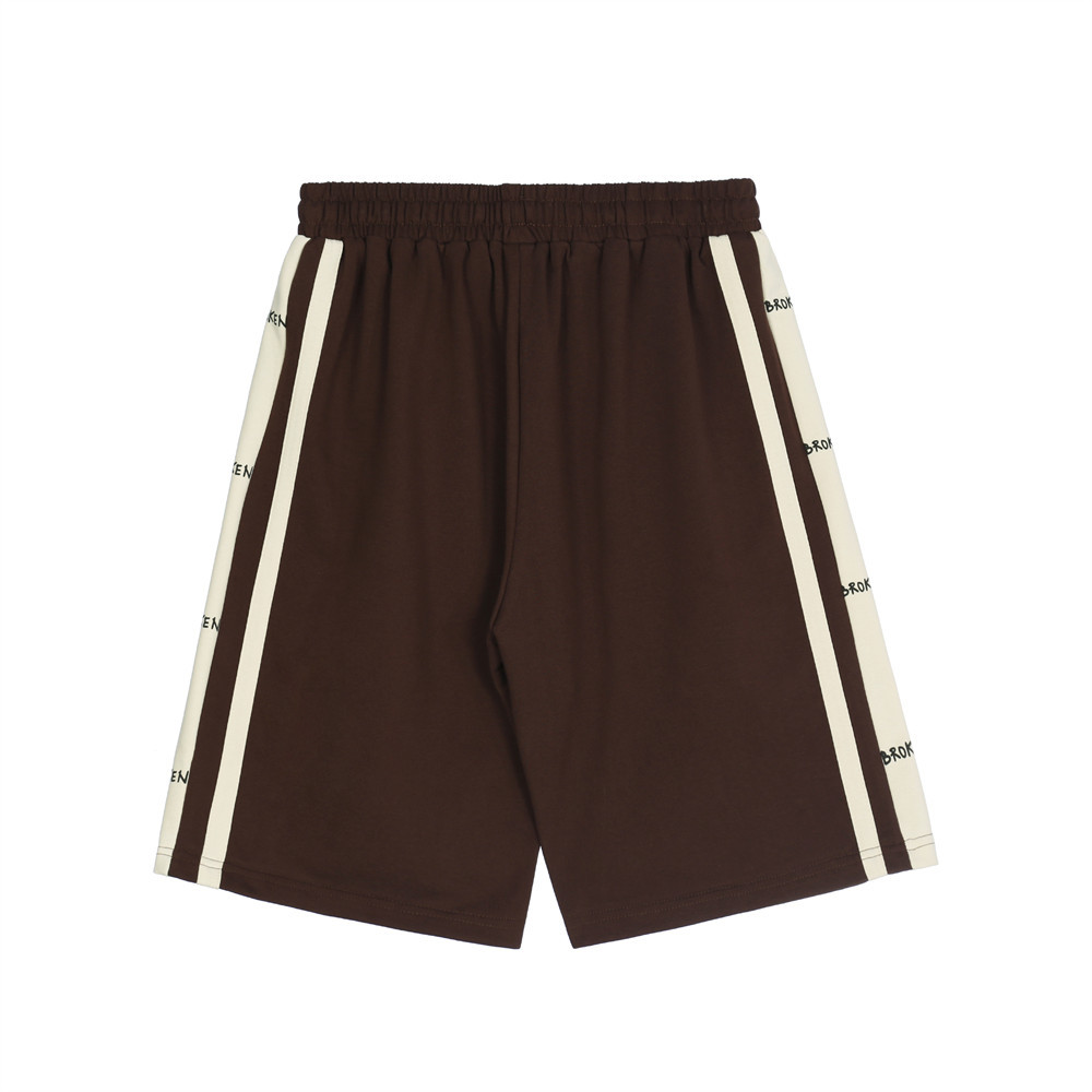 Loose Drawstring Side Splice Straight Casual Shorts