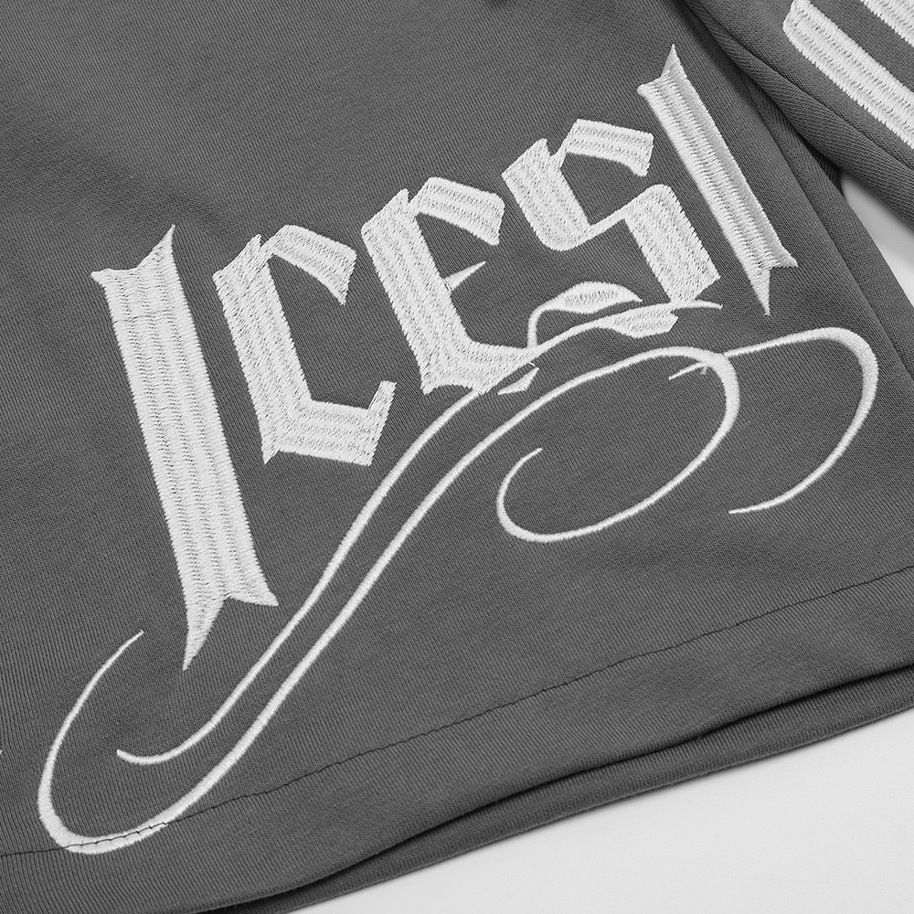 Hip Hop Letter Embroidered Wide Leg Sweatpants