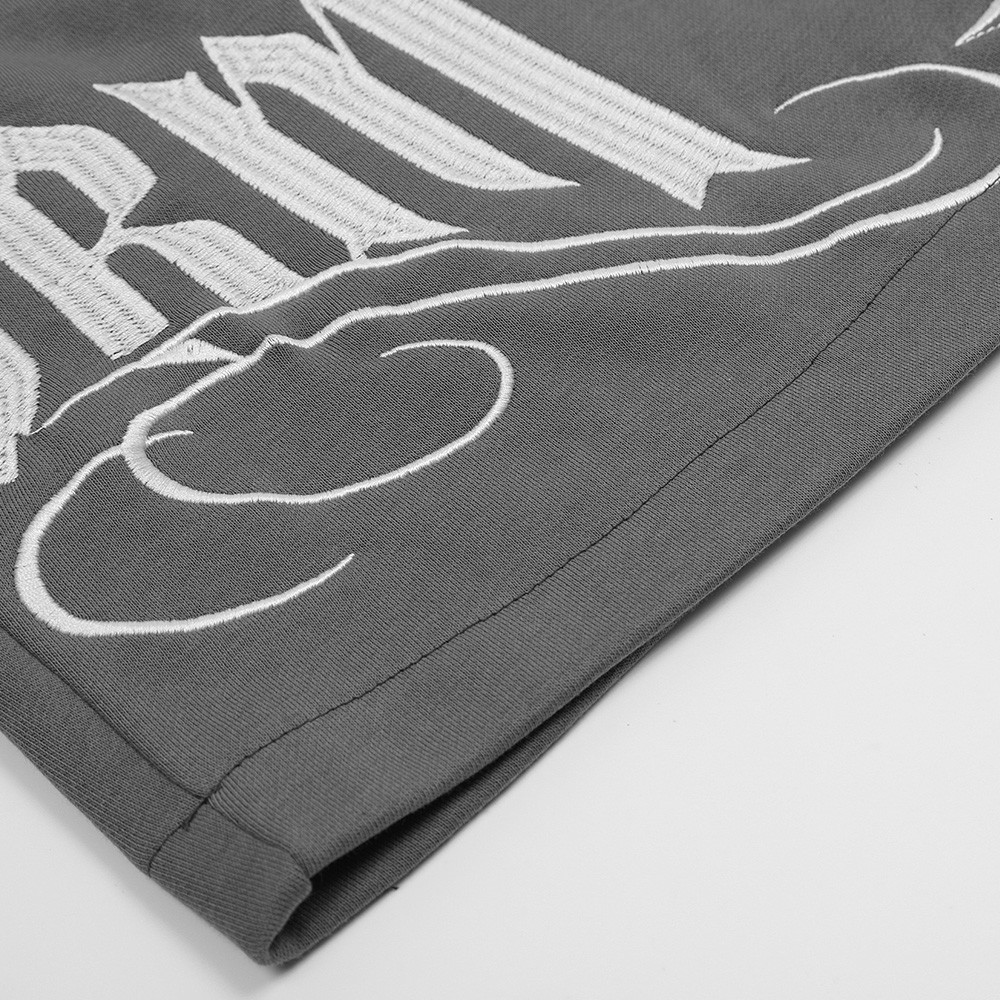Hip Hop Letter Embroidered Wide Leg Sweatpants