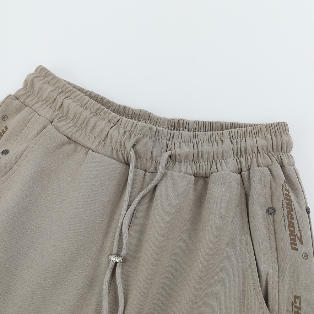 Men'S Loose Sport Drawstring Side Studded Trim Shorts