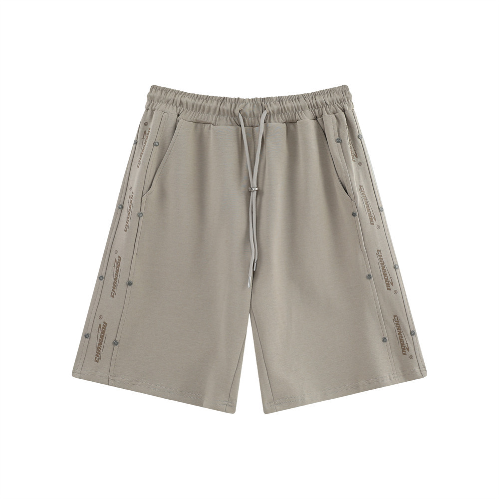 Men'S Loose Sport Drawstring Side Studded Trim Shorts