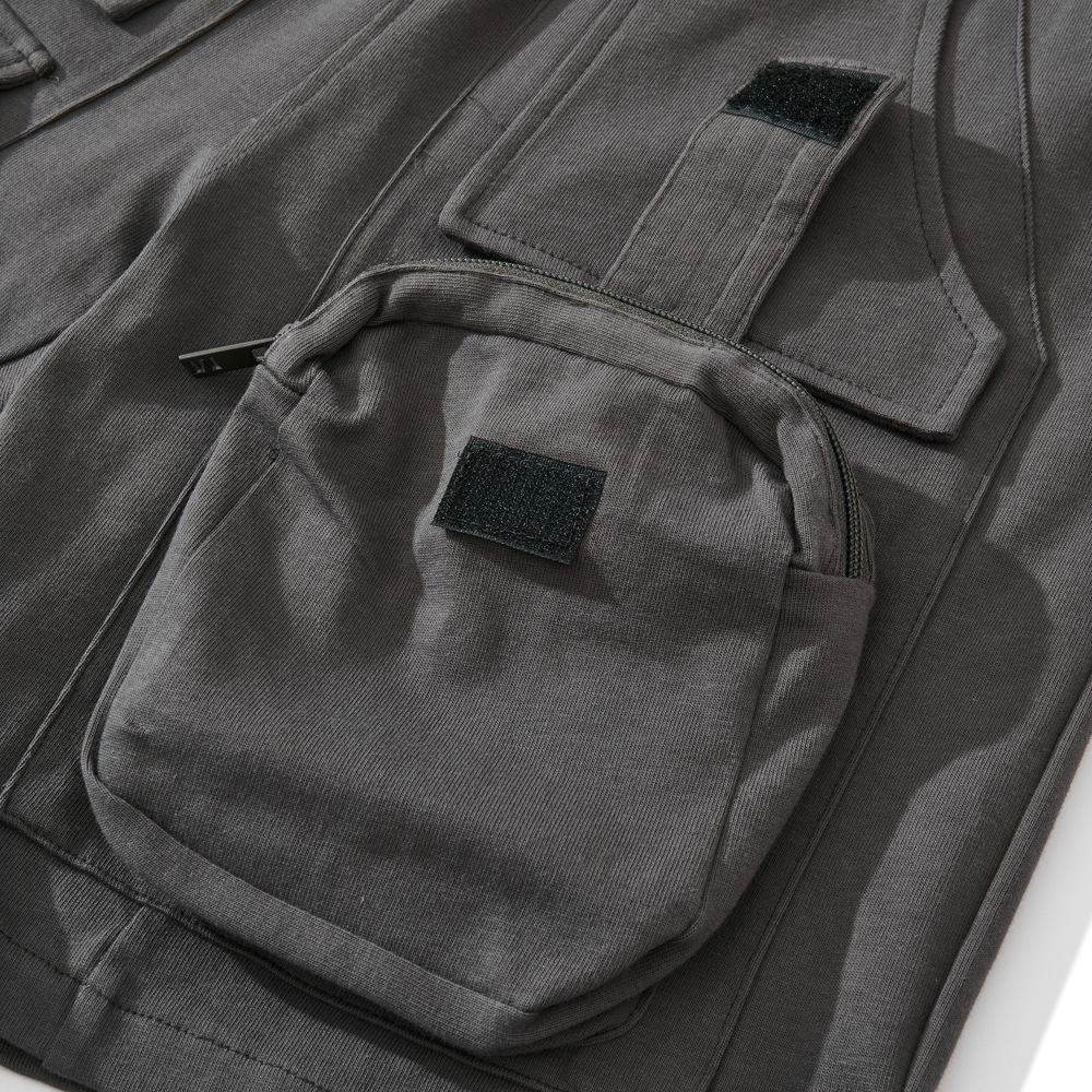 Multi-Pocket Work Sports Big Crotch Collar Shorts