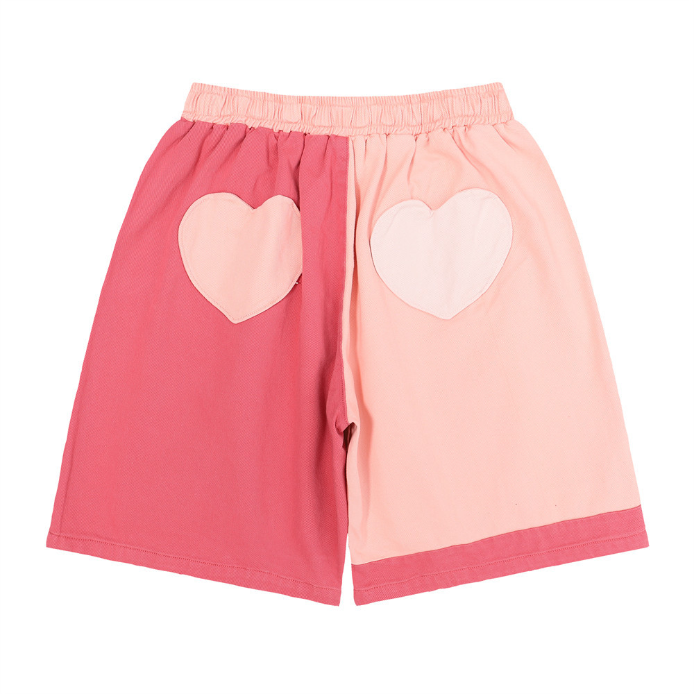 Niche Personality Pockets Love Patch Loose Five-Piece Pants