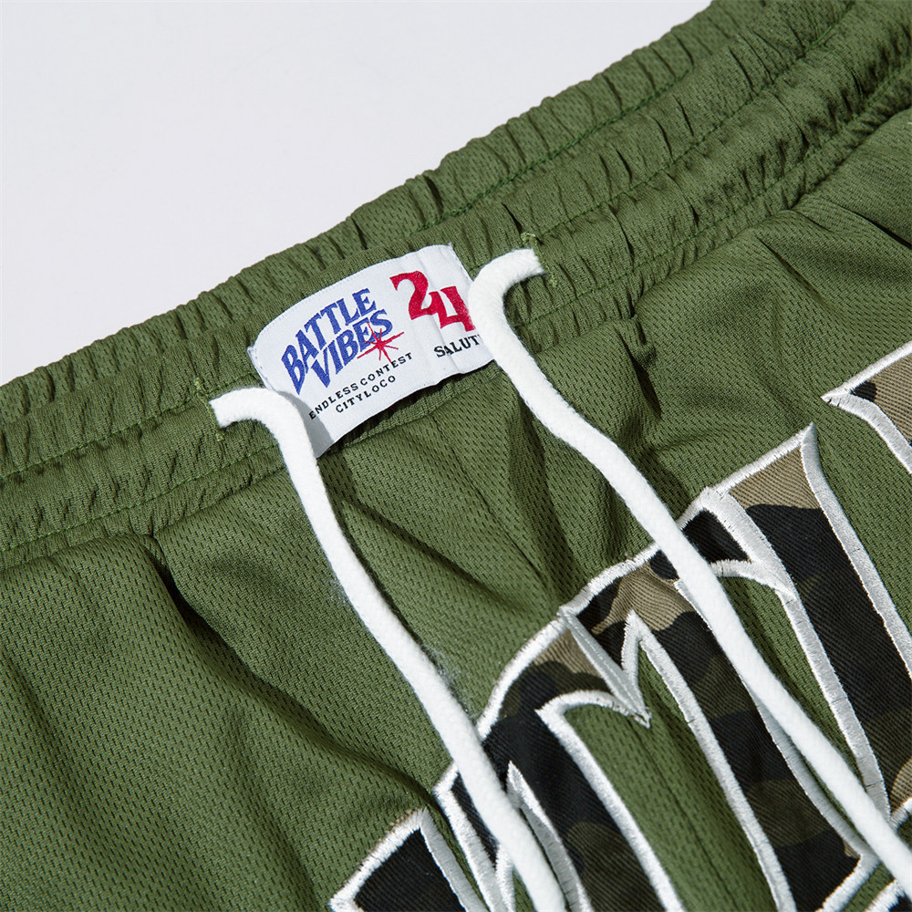 Patch Embroidered Letters Street Casual Sports Shorts