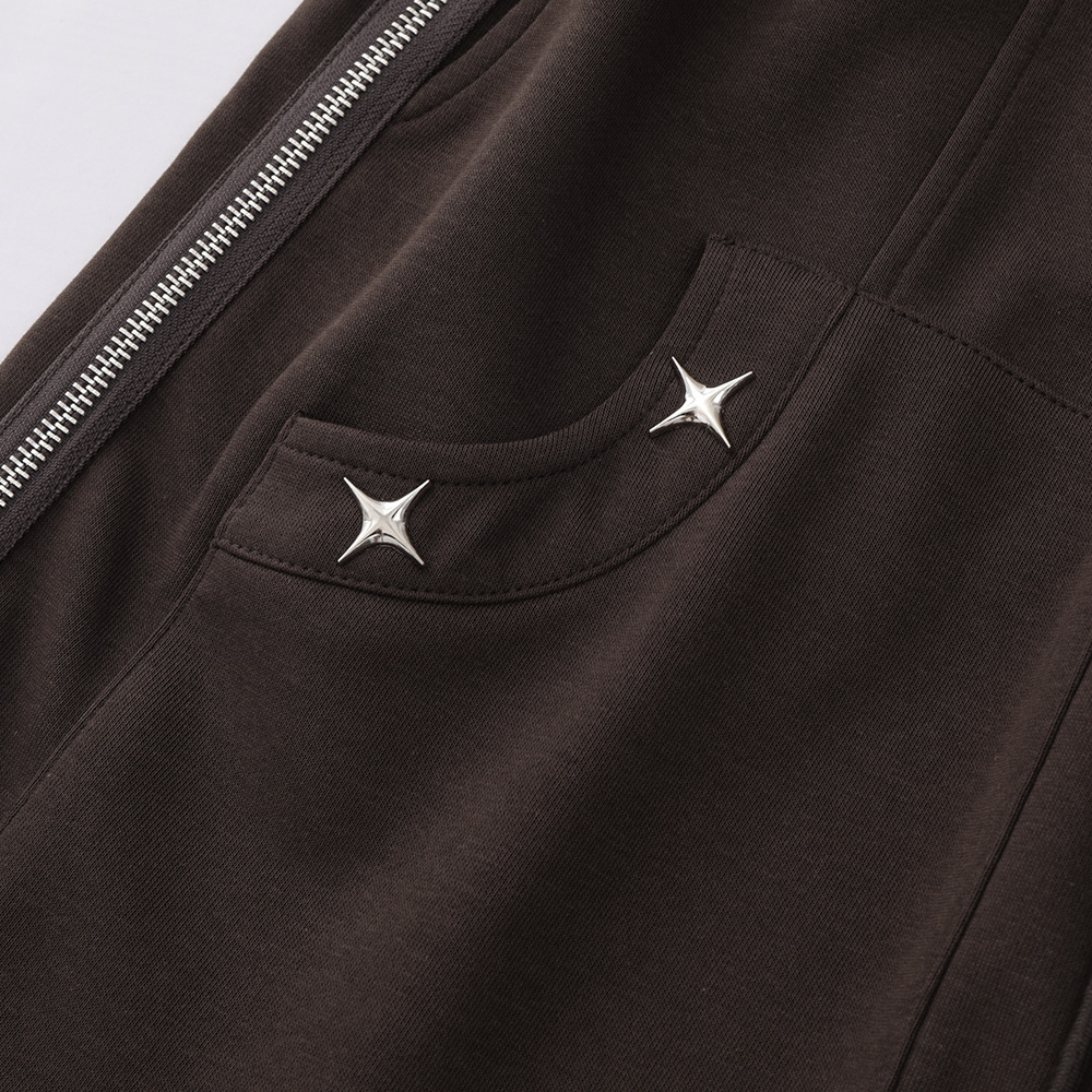 Pocketed Loose Sports Zip Patchwork Casual Shorts