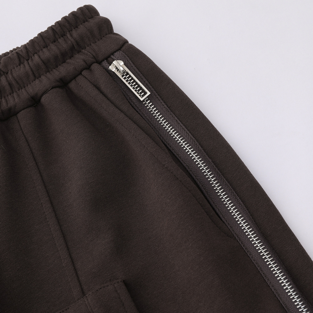 Pocketed Loose Sports Zip Patchwork Casual Shorts