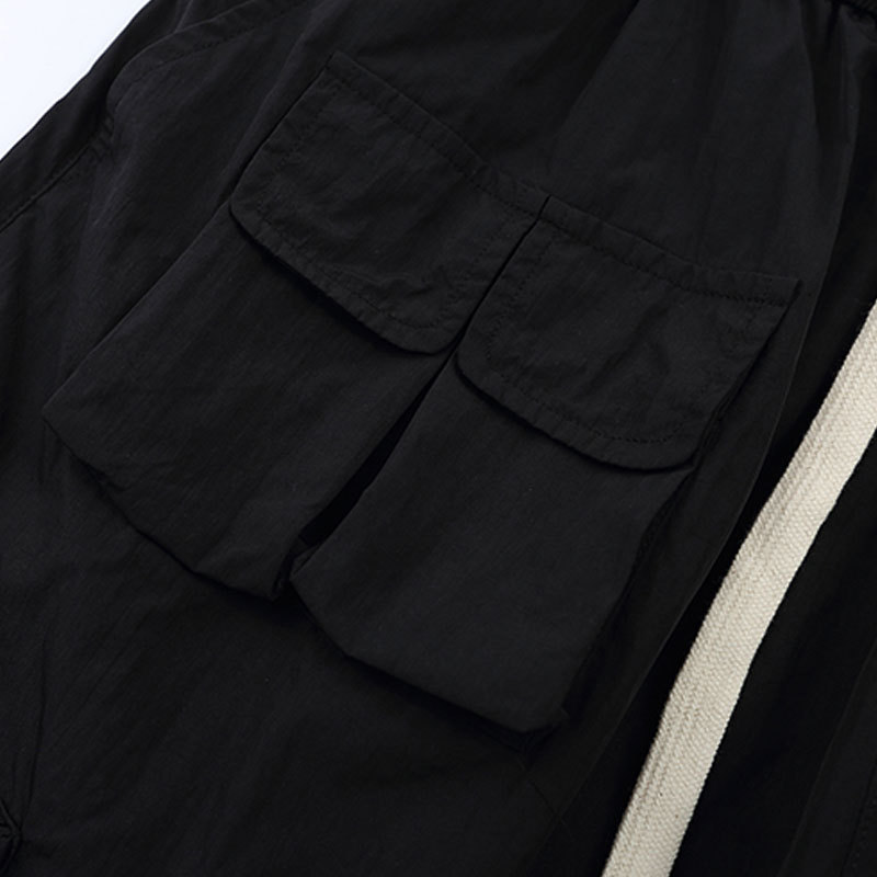 Solid Color Multi-Pocket Work Shorts For Men