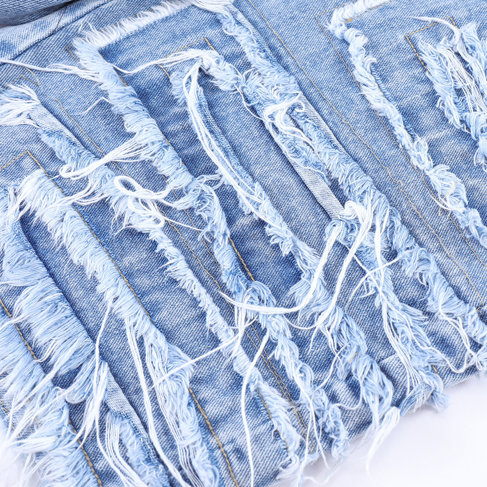 Ripped And Torn Cat Whisker Denim Shorts