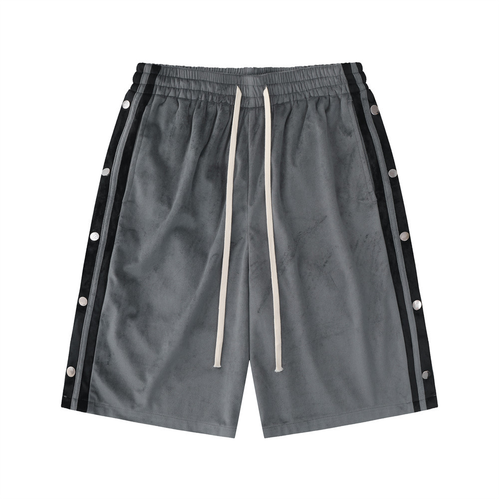 Splicing Row Button Slit Shorts
