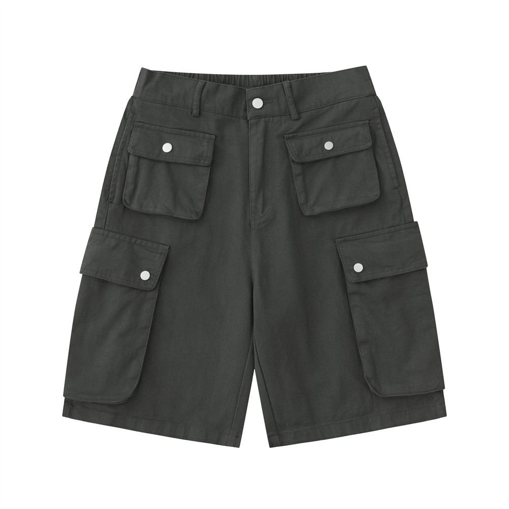 Straight-Leg Multi-Pocket Denim Shorts