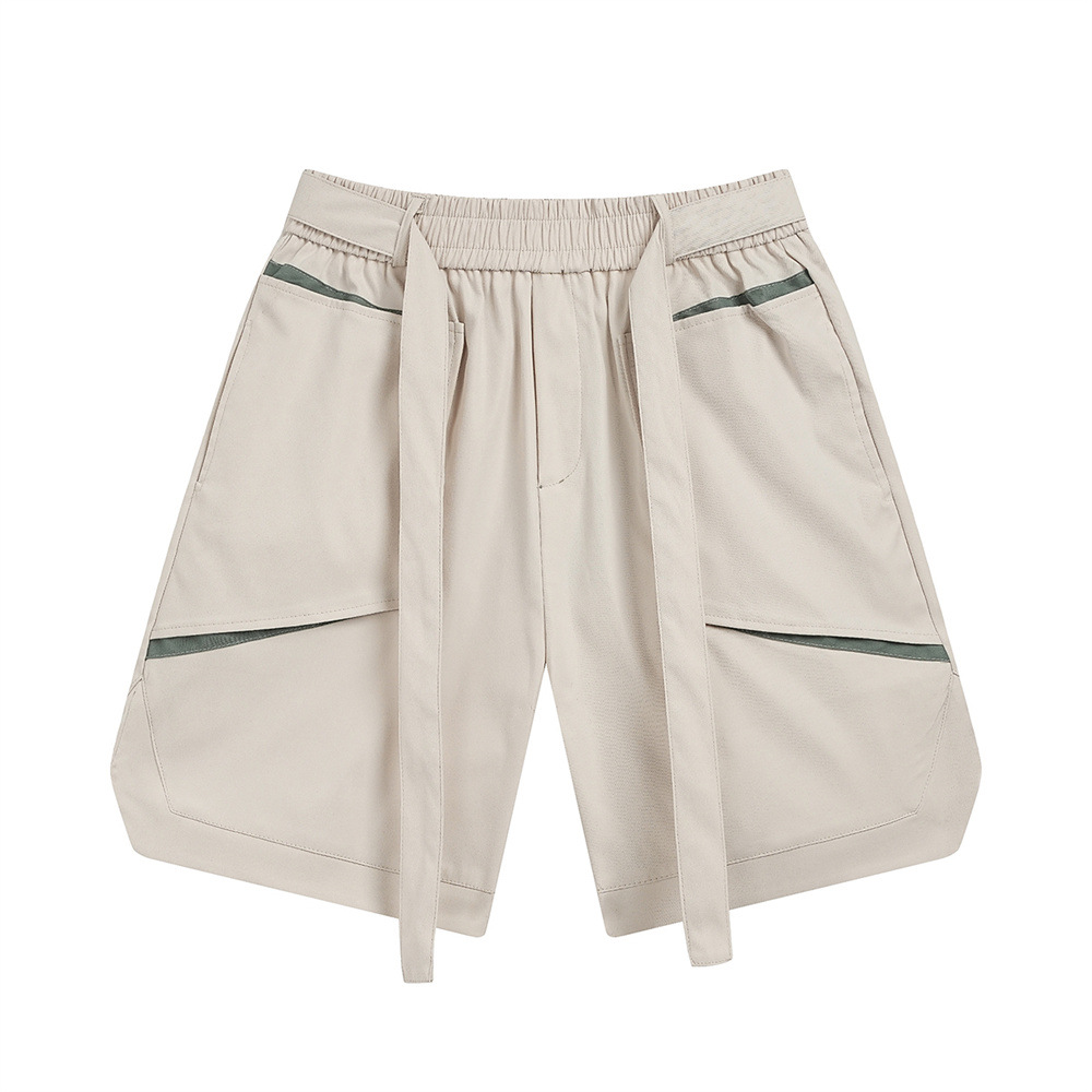Street Loose Straight Elastic Waist Casual Splicing Sports Shorts