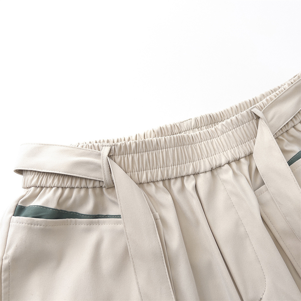 Street Loose Straight Elastic Waist Casual Splicing Sports Shorts