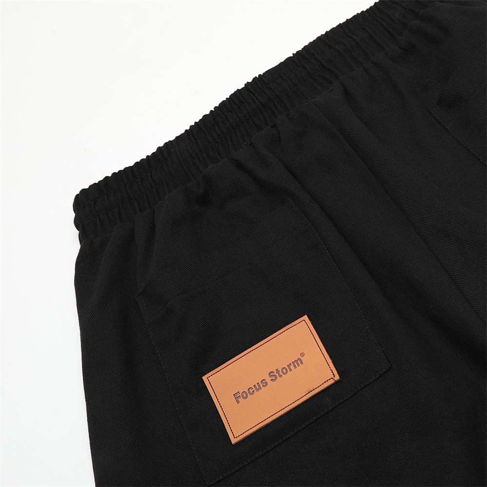 Work Sports Side Buttoned Casual Straight Leg Shorts