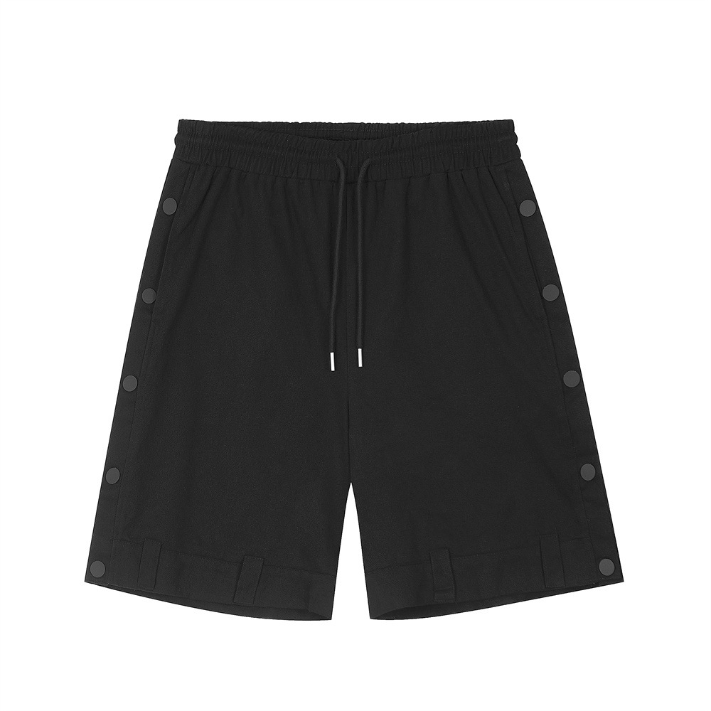 Work Sports Side Buttoned Casual Straight Leg Shorts
