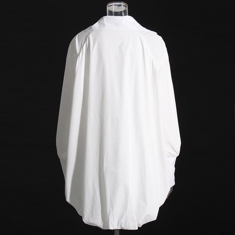Fashion Lapel Lamplight Sleeve Patchwork Shirt