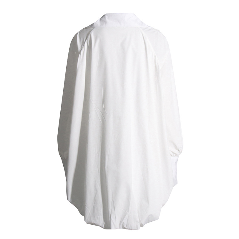 Fashion Lapel Lamplight Sleeve Patchwork Shirt