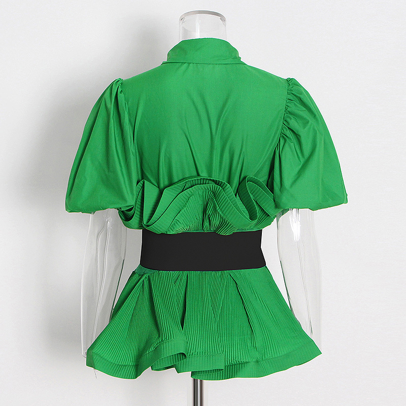 Ruffle Olive Green Autumn Shirt