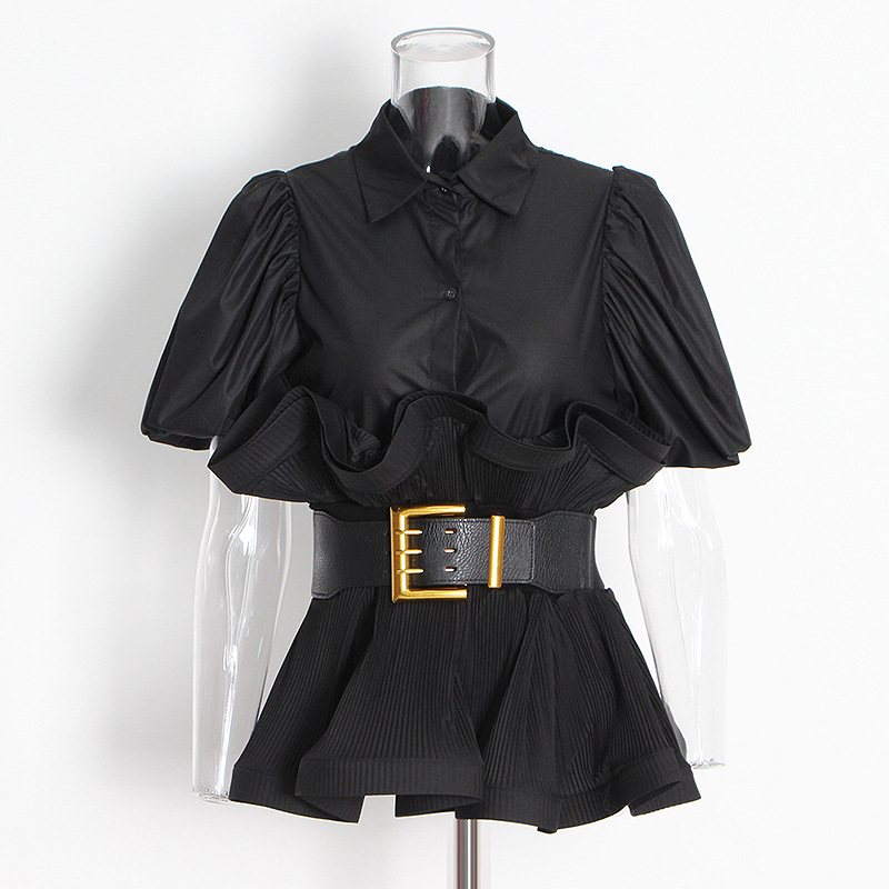 Ruffle Olive Green Autumn Shirt