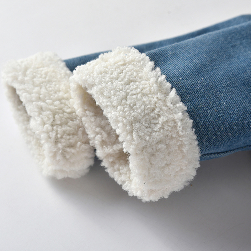 Faux Lambswool Lined Warm Denim Jacket