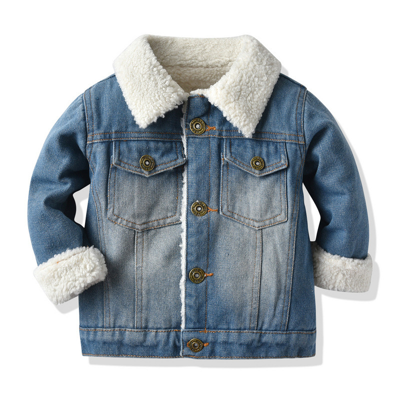 Faux Lambswool Lined Warm Denim Jacket
