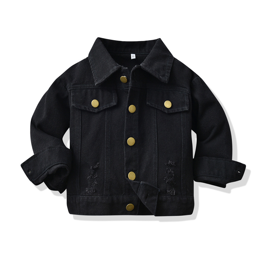 Lapel Cardigan Long Sleeve Short Denim Jacket