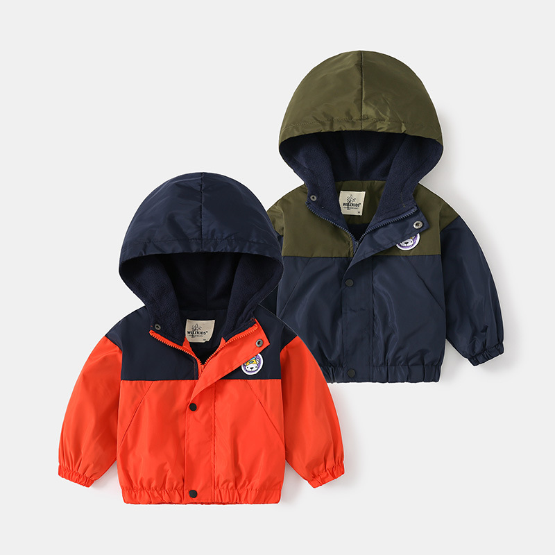 Punching Jacket-Autumn And Winter Color Boys Padded