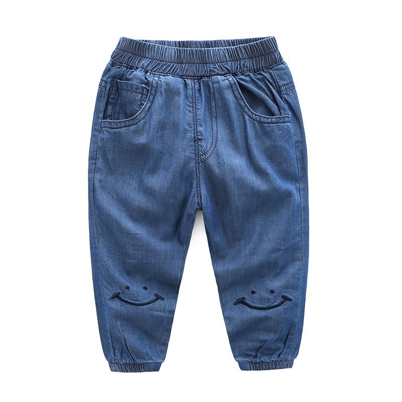 Korean Casual Solid Smooth Tencel Thin Section Jeans