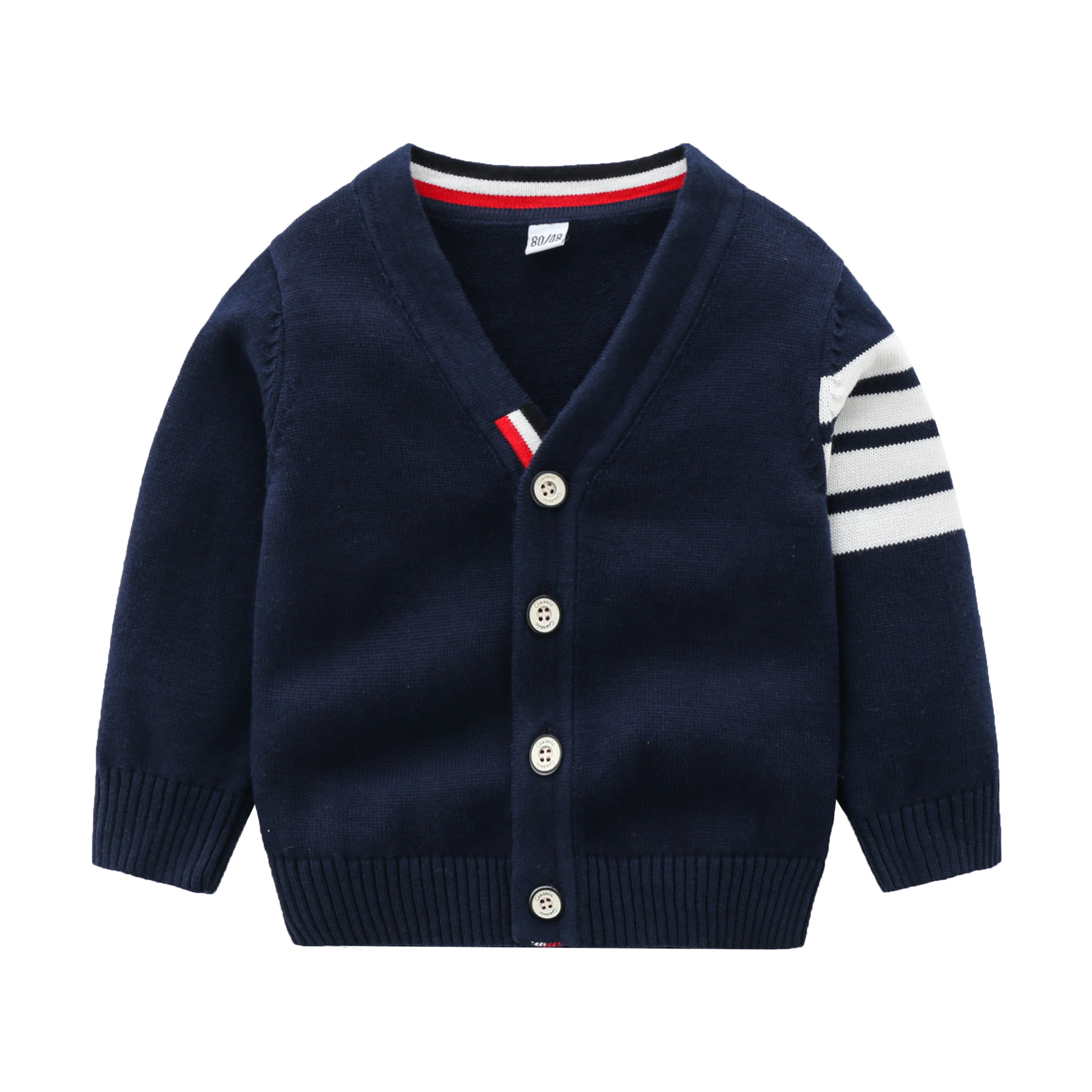 Cotton College Style Knitted Long-Sleeved Sweater Jacket