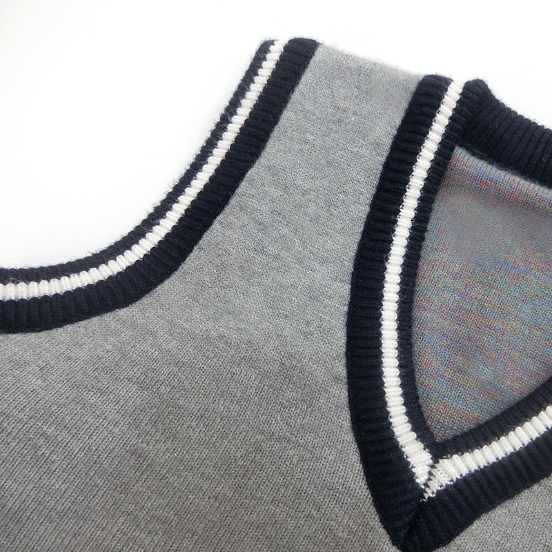 English V-Neck Boys' Sleeveless Sweater