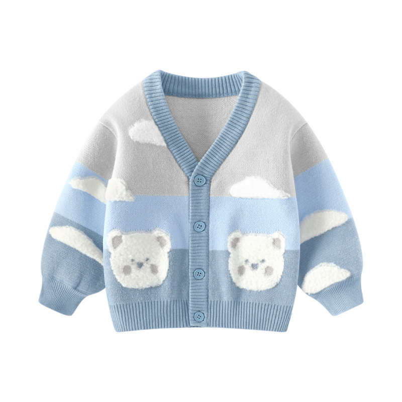 Girls Korean Bunny Blue Jacket Sweater